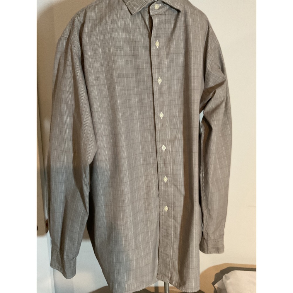 Polo Golf Ralph Lauren‎ Mens Brown Glen Plaid Button Down Shirt Long Sleeve XL